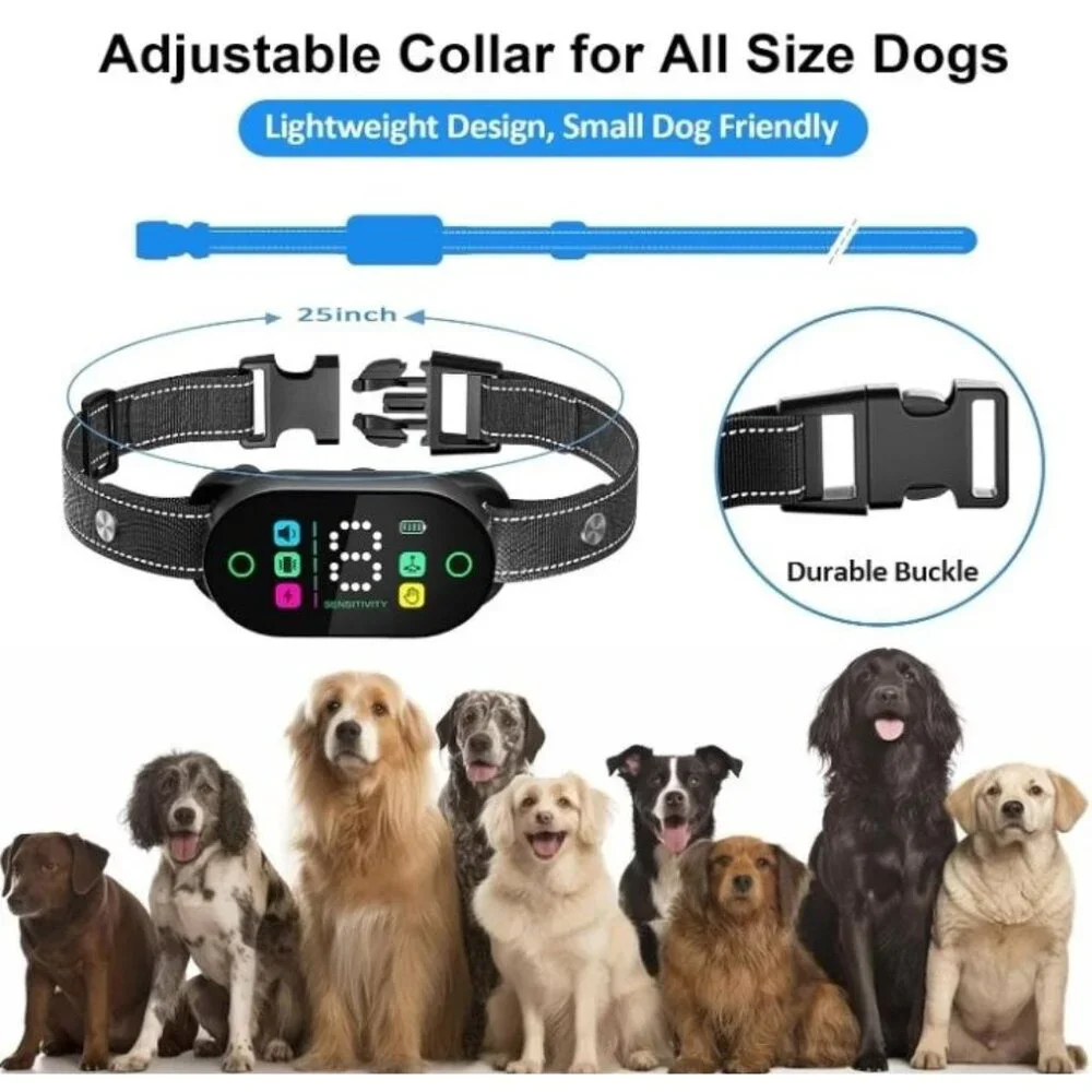 Bark Collar, Rechargeable Dog Bark Collar for Large Medium Small Dogs, Anti Bark